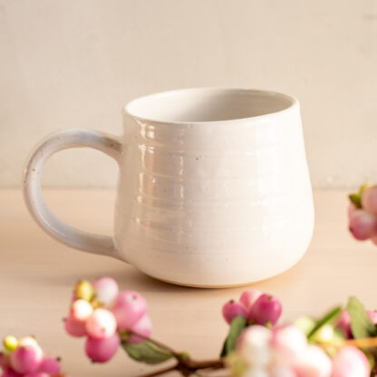 White handmade mug